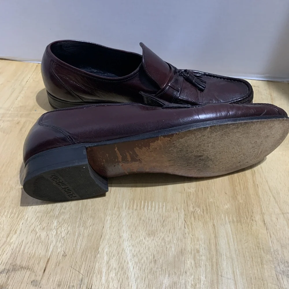 Florsheim Shoes Men Size 10.5 D Loafers Maroon Leather Slip On Dress Formal